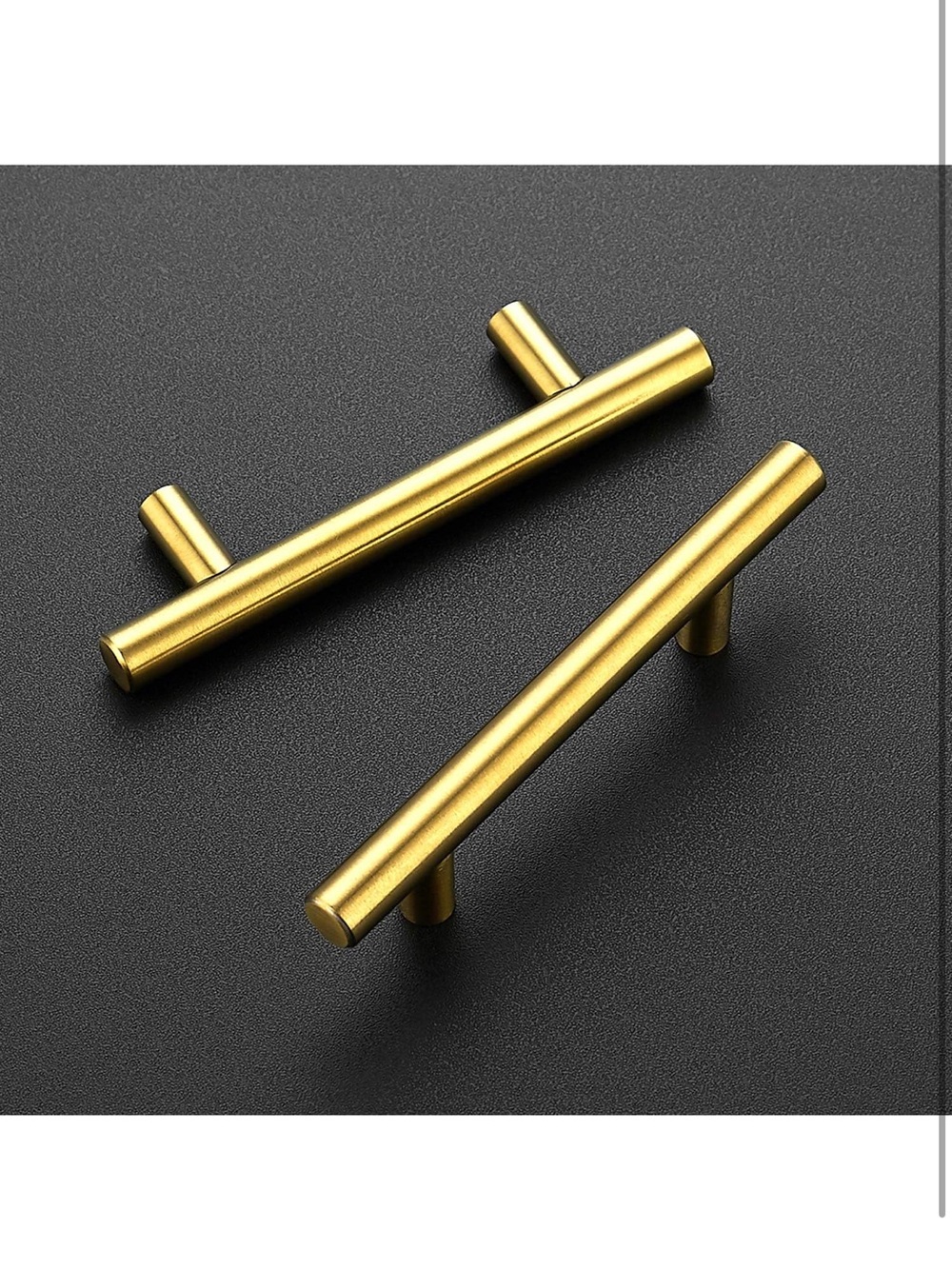 Brushed Gold/Brass T-Bar Cabinet Pull Handle - Modern Hardware - Picture 6 of 8